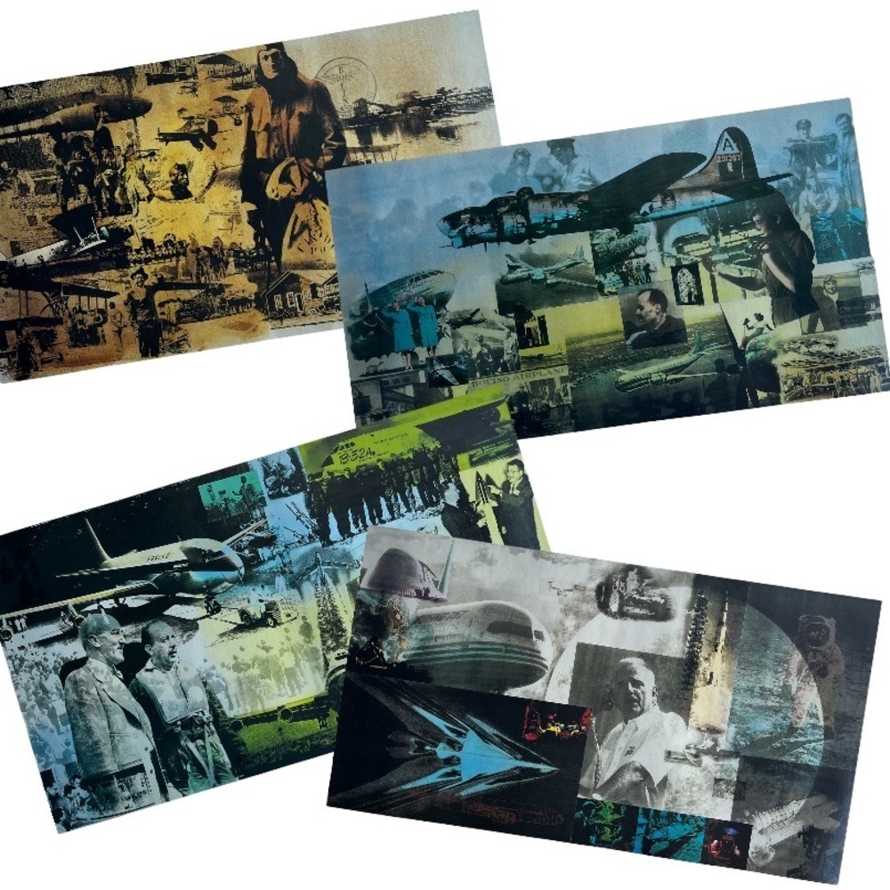 Boeing 75 Year Anniversary 1916 - 1991 Poster Collection Set of 4‎